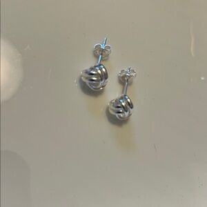 STERLING SILVER LOVE KNOT 5MM Stud Earrings BRAND NEW